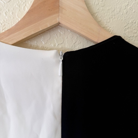 Black and White Two Tone Belt Dress - Picture 6 of 10